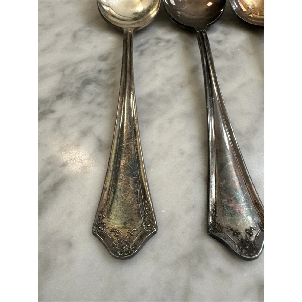 Oneida Community PRIMROSE Silverplate Serving Spoons-Tablespoons Set Of 3